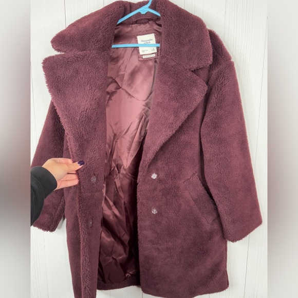 Abercrombie & Fitch Burgundy Teddy Jacket - Picture 4 of 10